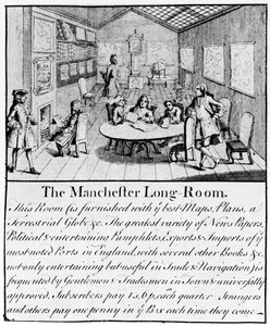 La sala larga de Manchester, 1751 (detalle) de Casson and Berry